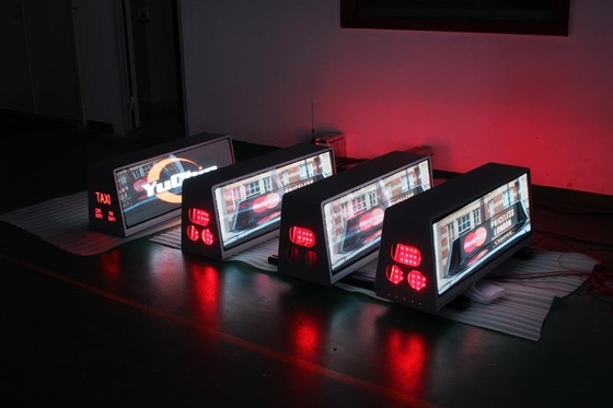 Double Sided Taxi Top Led Display Screen , Taxi Roof Top Signs